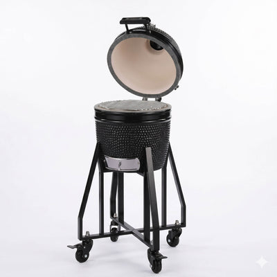 BBQ Life 15 Inch Compact Ceramic Kamado BBQ with Stand